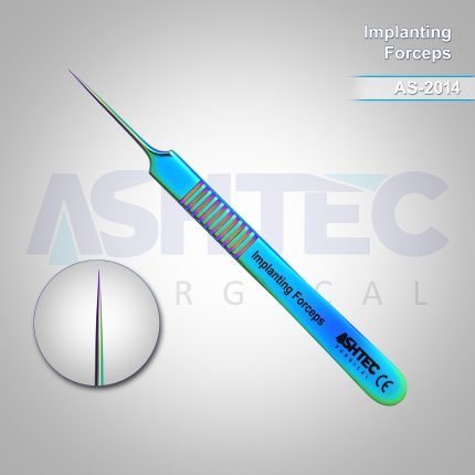 Hair Implanting Forceps, Straight, Size 11cm, Sharp Tip, Multi Color Coating FINISH