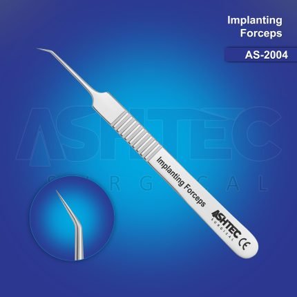 Hair Implanting Forceps, 45° Angled with 5mm Tip, 11cm, Sharp Tip, Mirror Finish