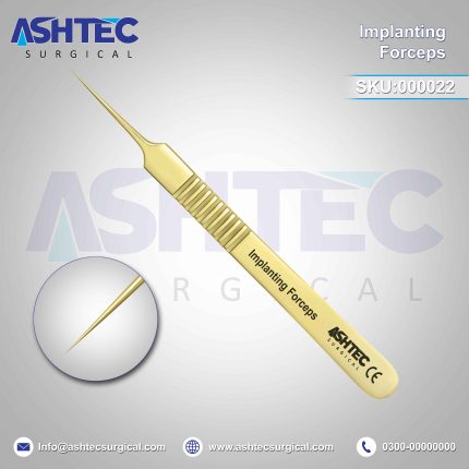 Hair Implanting Forceps, Straight, SIZE 11cm, Sharp Tip, Full Gold Color Coated, FINISH